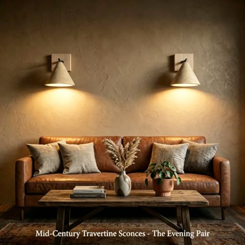 Yellow Natural Travertine Wall Sconce Vintage Farmhouse Bedside Lamp