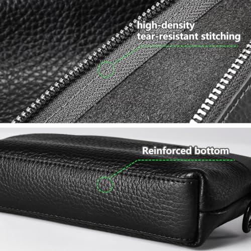 Genuine Leather Tool Pouch with Zipper