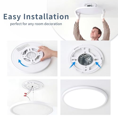 15 Inch LED Flush Mount Ceiling Light (White / 15"-4Pack)