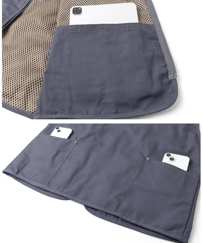 Tool Vest for Men Carpenters Safety Vests DIY Utility Construction Vests Multi (Grey / Medium)