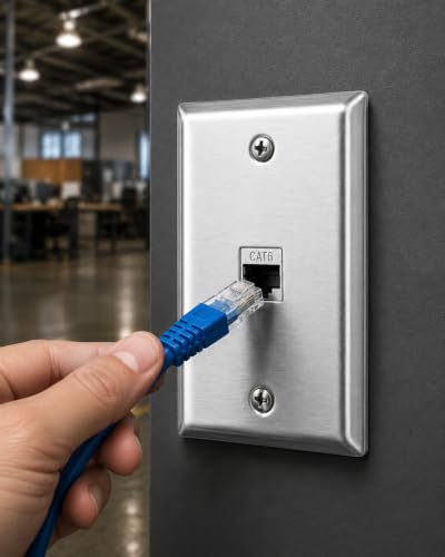 Copper Shield CAT6 Ethernet Wall Plate with Low Voltage Mounting Bracket
