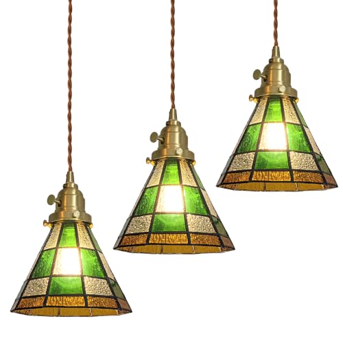 Pendant Light with Stained Glass Lmapshade
