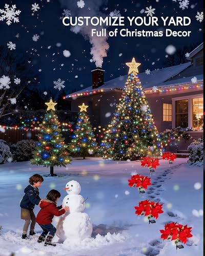 Solar Christmas Flower Lights (Red / 4 Pieces)