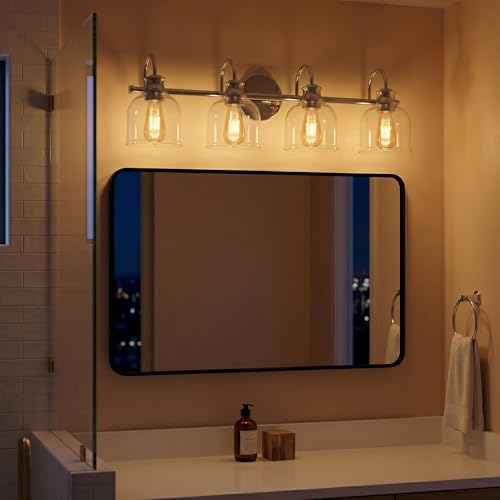 4 Lights 32" Bathroom Vanity Light Fixtures (Chrome / 4 Lights)