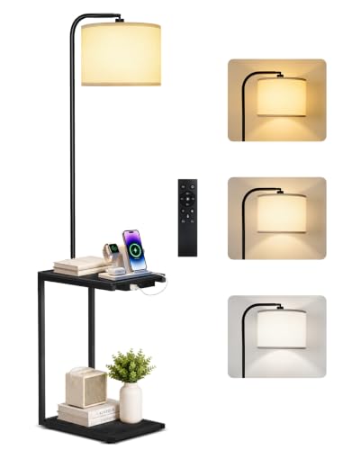 Floor Lamp with Table & Remote