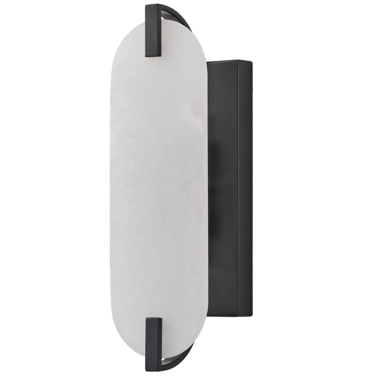 Modern Alabaster Wall Sconces (Black-15.7in-1 Pack)