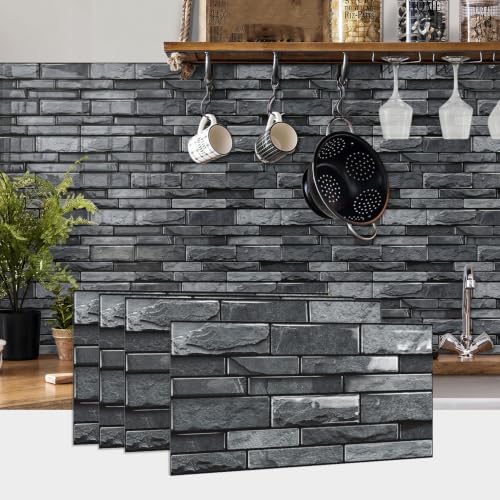 10 Sheet Brick Peel and Stick Kitchen Backsplash Tiles