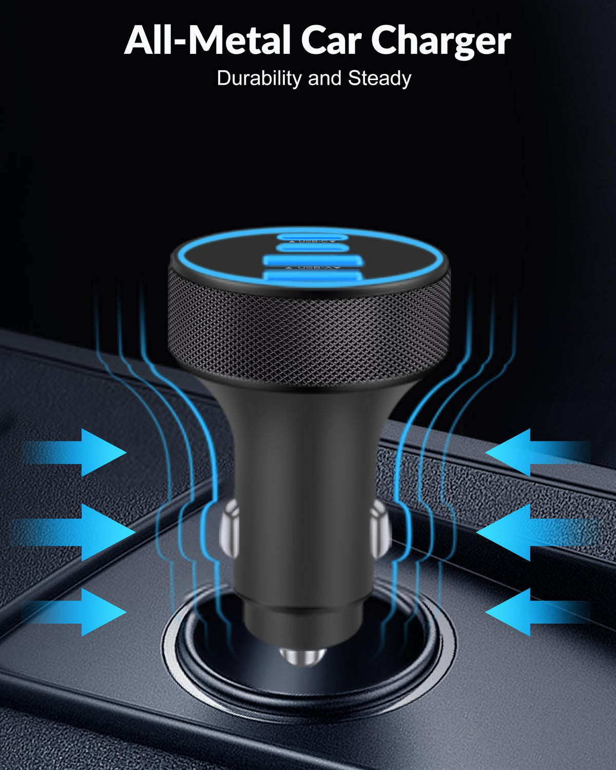 for iPhone 18 17 16 Car Charger Fast Charging (Black)