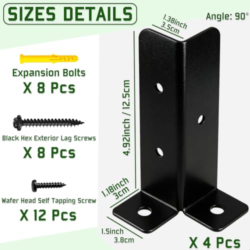 Adjustable Deck Post Anchor Brackets Kit Fit 1.5x1.5