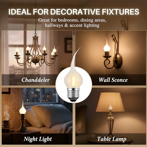10 Pcs S11 Silicone Dipped Candle Light Bulbs