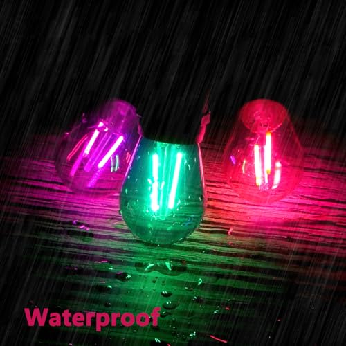 15 Pack S14 LED Pink Light Bulbs (Pink)