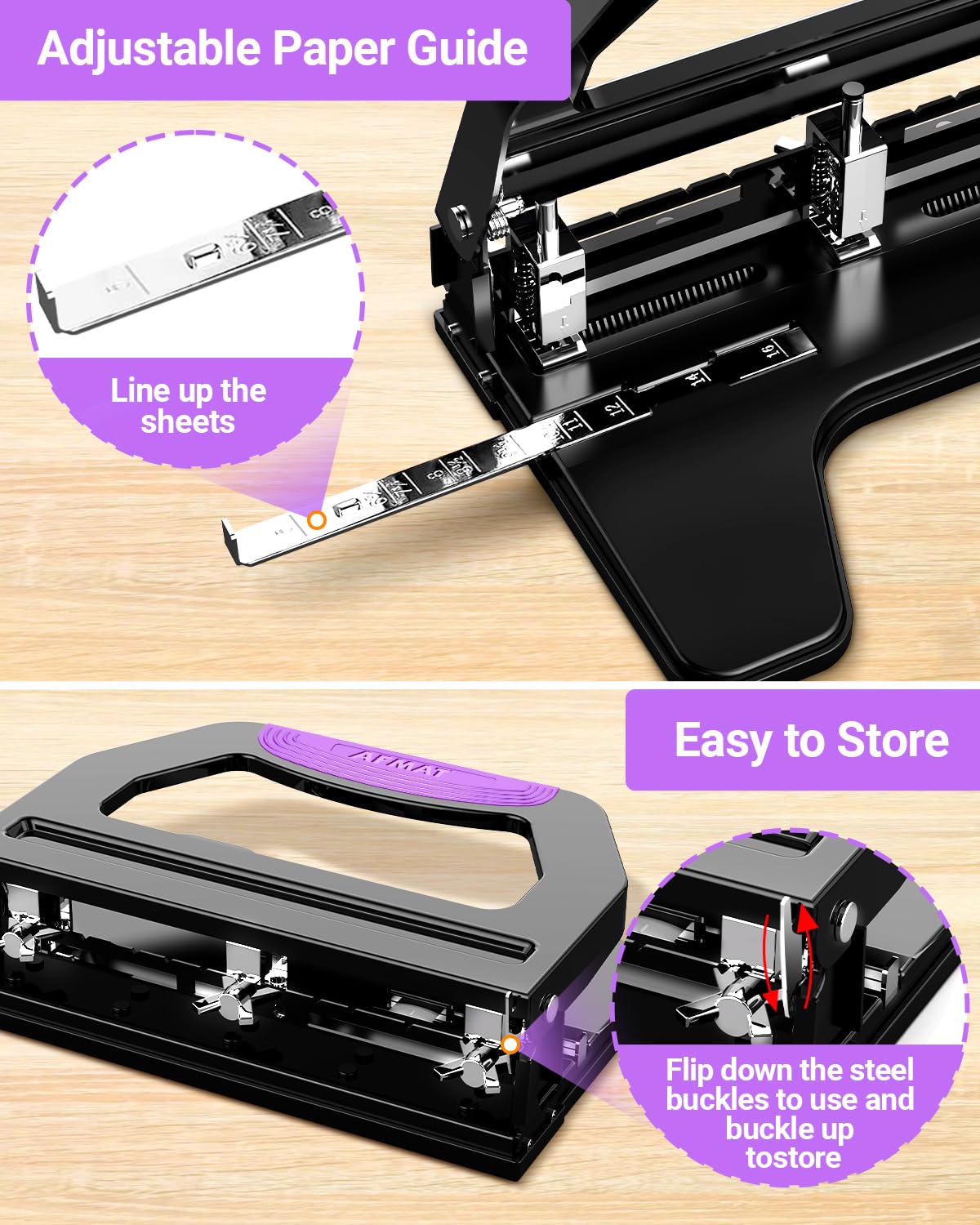 HP18 3 Hole Punch Heavy Duty (Purple)