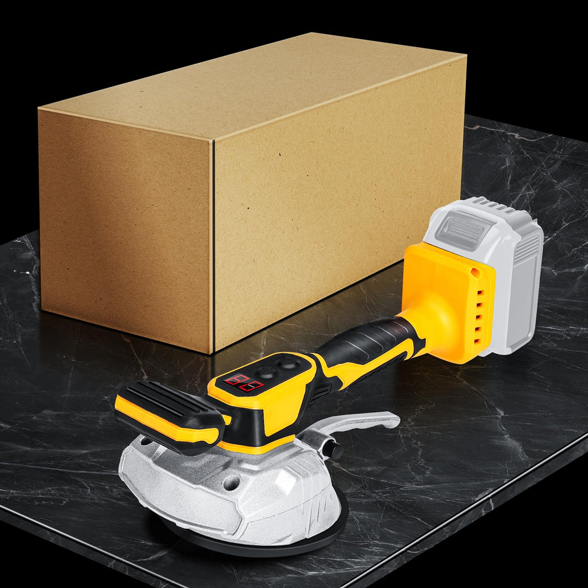 Cordless Tile Vibration Tool Compatible with Dewalt 20V Battery (Yellow -8 Speed)