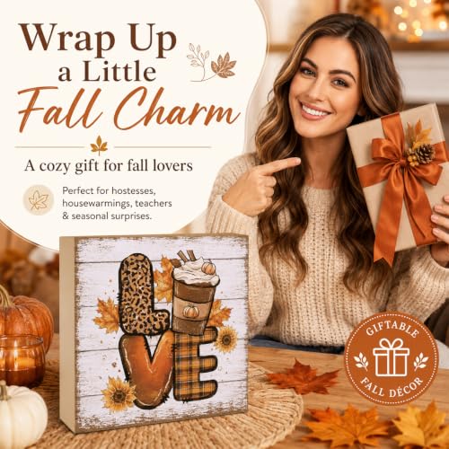 Fall Decorations for Home Pumpkin Spice Love Wood Sign Fall Decor (FALL76)