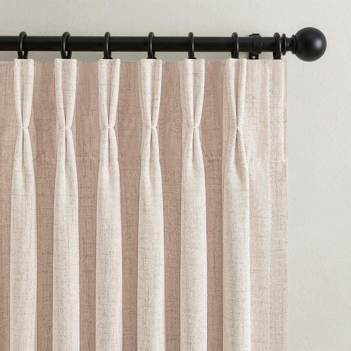 Linen Blackout Curtains 90 Inches Long 2 Panels (Linen / 50"W x 90"L (Pack of 2))