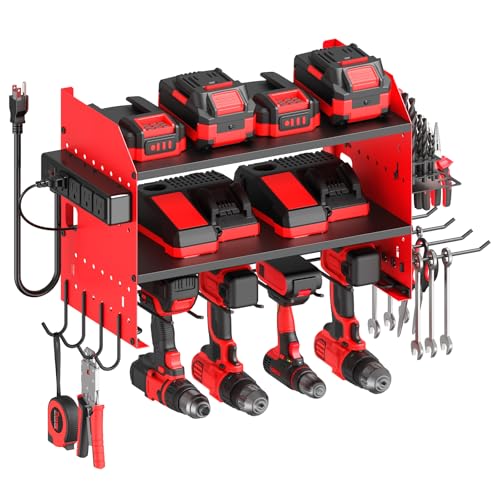Modular Power Tool Organizer Wall Mount with Charging