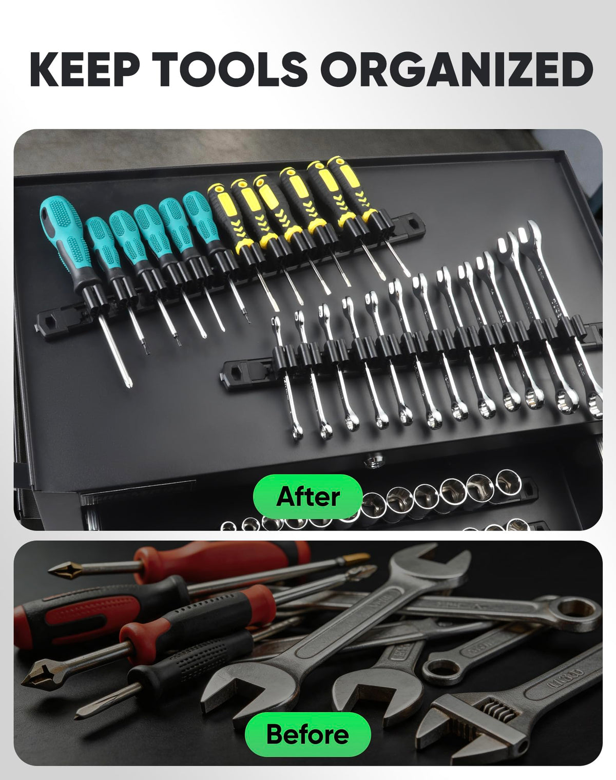 Magnetic Screwdriver Organizer 12 (Black)