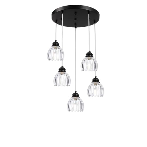 3153 5 Light Pendant Light Round Base cage