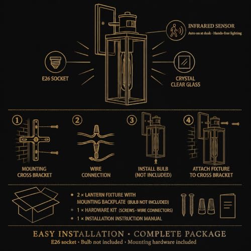 Black Outdoor Wall Light Motion Sensor