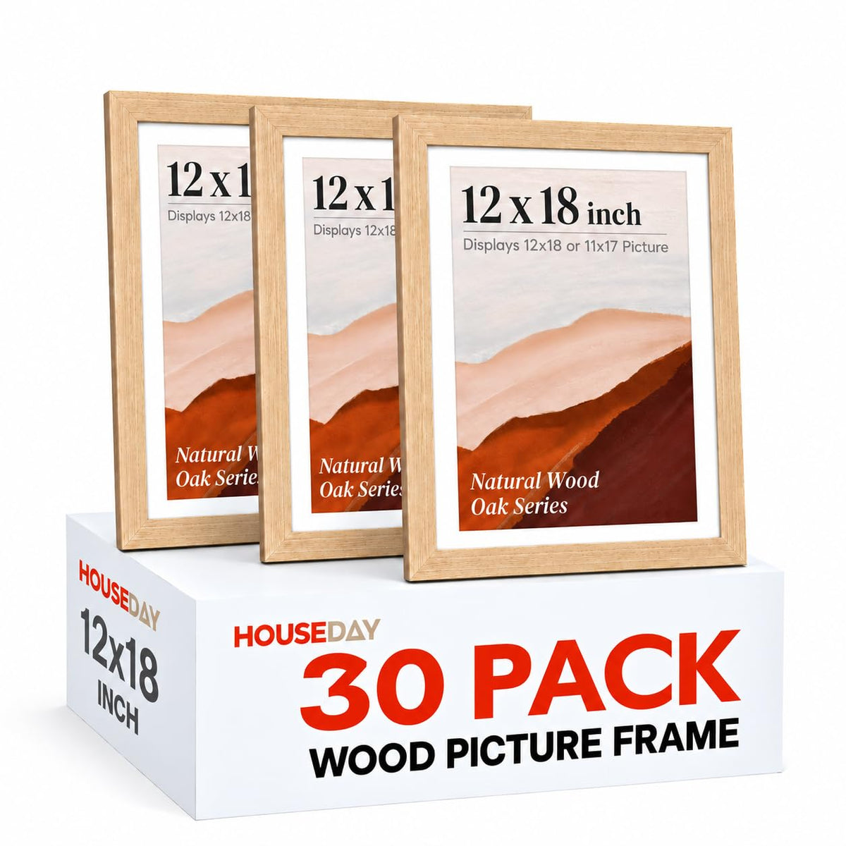 30 Pack 12x18 Poster Frame (Natural Oak / 12x18)