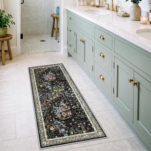 Washable Kitchen Runner Rug 2x5 (Black / 2x5)
