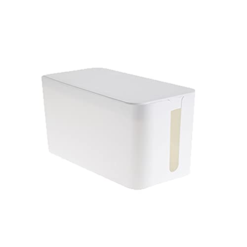 Cable Management Box,Power Cover Surge Protector for Desk Small White | Cable Organizer Box to Hide Wires,Power Strip Storage, Router Organizer, Desktop Tidy,Surge Protector
