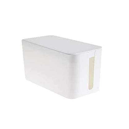 Cable Management Box,Power Cover Surge Protector for Desk Small White | Cable Organizer Box to Hide Wires,Power Strip Storage, Router Organizer, Desktop Tidy,Surge Protector