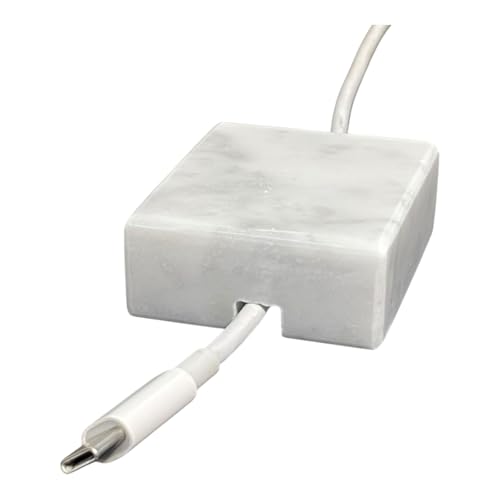 Cord Organizer – Polished Marble Cable Tidy, Singl... (White)