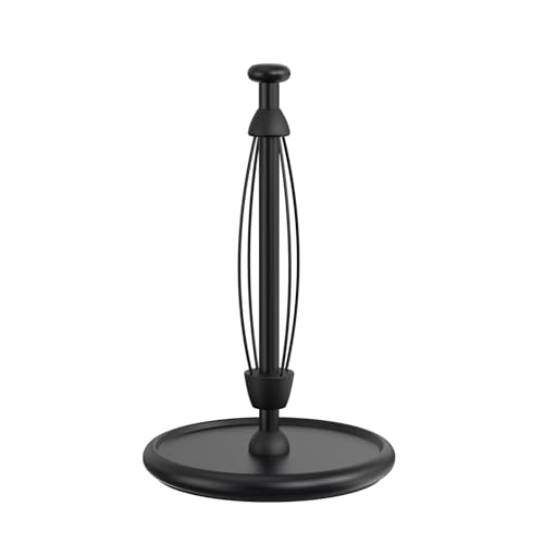 Paper Towel Holder Countertop with Weighted Base,... (Black | Stainless Steel)
