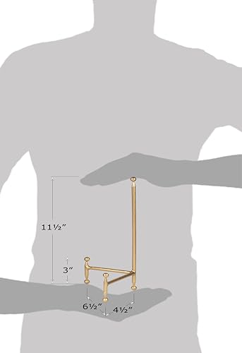 Red Co. Decorative Tripod Plate Stand and Art Holder Easel in Gold Finish - 11.5" h