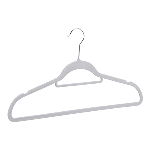 Amazon Basics Space Saving Heavy Duty Non-Slip Velvet Suit Hangers with Horizontal Tie Bar, Sturdy for Clothes Organization and Storage, Dark Gray, 50-Pack