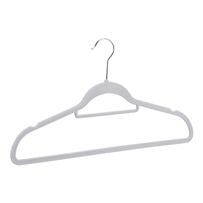 Amazon Basics Space Saving Heavy Duty Non-Slip Velvet Suit Hangers with Horizontal Tie Bar, Sturdy for Clothes Organization and Storage, Dark Gray, 50-Pack