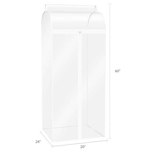 Zilink Dress Bags for Hanging Clothes Clear Garment Rack Cover 60 in, 2Pack | Dustproof, Breathable, Hanging Garment Bags for Storage for Coats, Long Dress, Gown Storage