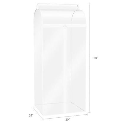 Zilink Dress Bags for Hanging Clothes Clear Garment Rack Cover 60 in, 2Pack | Dustproof, Breathable, Hanging Garment Bags for Storage for Coats, Long Dress, Gown Storage