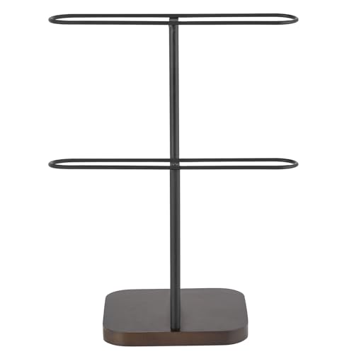 Mkono Sunglass Holder, Metal 2 Tier Glasses Rack Organizer Stand Storage | Space-Saving, Display 24 Eyewear Pairs, Sturdy Build, Wood Base, All Eyewear Types, Table, Desk, Countertop, Dresser, Bedroom