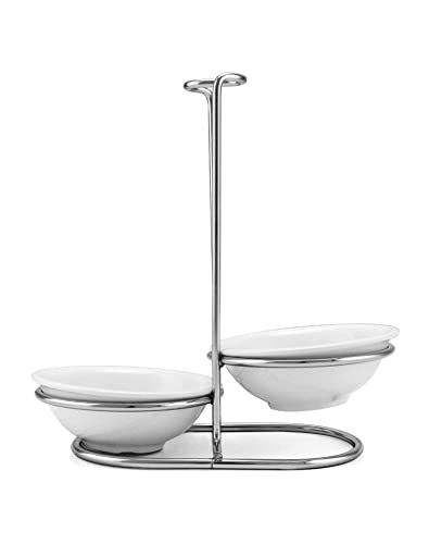 Standing Spoon Rest, Ceramic Cutlery Stand Upright... (White/Silver | Ceramic)