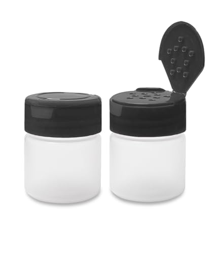 1 oz Plastic Spice Jars with Black Flip & Sift Caps – 12 Pack Empty Spice Bottles for Herbs, Seasonings, Powders, Camping, Travel, Kitchen, Restaurant Use – BPA-Free, Recyclable, Made in USA