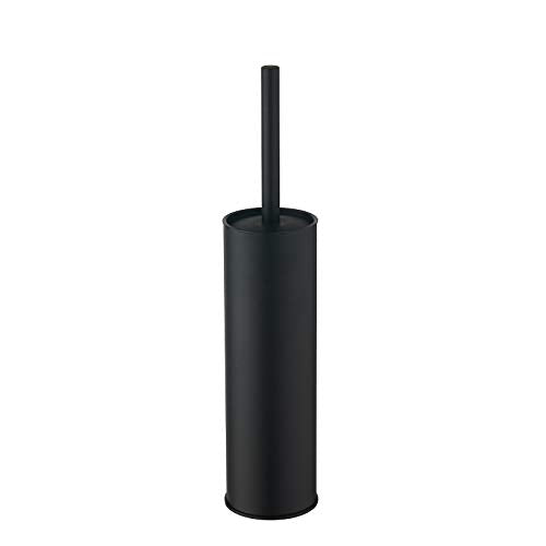 BGL Stainless Steel Toilet Brush with Holder, 2 Black Bristle Heads