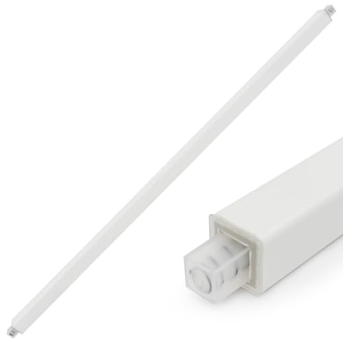 Showingo 24 Inch Adjustable Towel Bar Replacement Rod, Spring End Wall Mount Towel Rod for Bathroom & Kitchen, White Towel Holder for Towel Storage (1 Pack)
