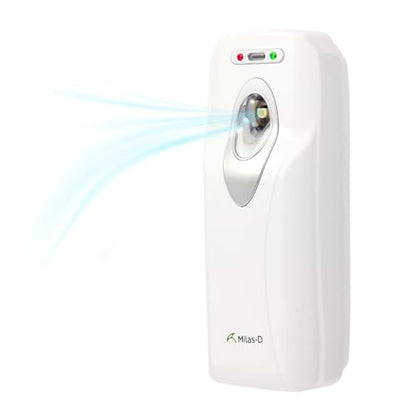 Automatic Air Freshener Spray Dispenser, Custom Timing (Day/Night/24H, 5/10/15/30 min interval), Wall Mounted/Free Standing, Home& Commercial, Glade& Airwick Refill Can, 2 D batteries, Milas-D