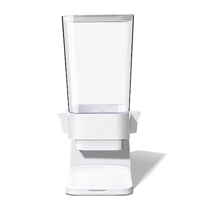 Cereal Dispenser Countertop, 5L Cereal Containers Storage Dispenser for Pantry, Large Dry Food Cereal Dispenser, Not Easy to Crush Cereal, Can Hold Oatmeal, Candy, Snack, Grain, Pet Food (White, 1Pc)