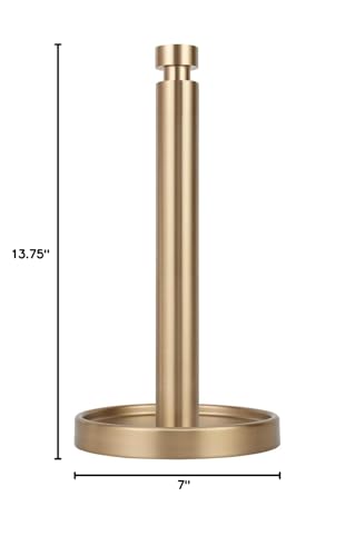 Ivilon Countertop Paper Towel Stand - Steady and Easy Tear - Fits All Paper Towel Rolls - Warm Gold