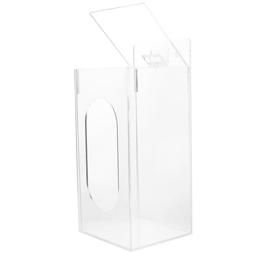 GARVALON Clear Glove Face Mask Organizer Dispenser Holder Wall-Mounted Acrylic Storage Box Rack Pre-drilled Holes on The Wall for Office & Home Use
