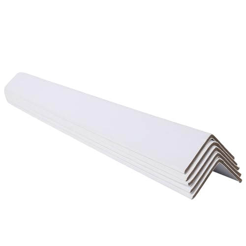 Cardboard Edge Protector 2” X 2” X 48”, Pack of 50 – Cardboard Corner Protectors for Shipping White V-Board Pallet Corner Protectors