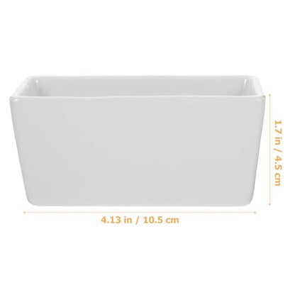 DOITOOL 2PCS Ceramic Sugar Packet Holder for Coffee Bar, Small Tea Bag Organizer for Counter, White Porcelain Sugar Holder Sweetener Packet Caddy for Restaurant, Office and Home Coffee Station