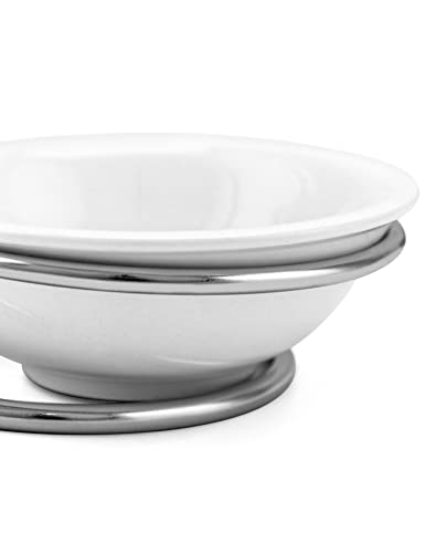 Standing Spoon Rest, Ceramic Cutlery Stand Upright... (White/Silver | Ceramic)