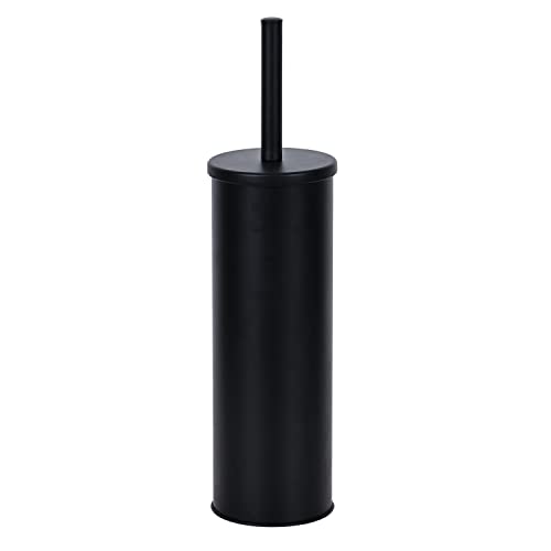 Deep & Sturdy Toilet Bowl Brush with Holder - Durable Scrubbing - Toilet Cleaners - Household Essentials - Silicone Brush - Bathroom Cleaner - Cleaning Supplies - Household Supplies, Matte Black