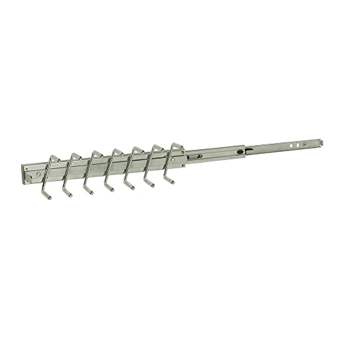 ClosetMaid SuiteSymphony Tie, Belt or Jewelry Rack, Sliding Slide Out Closet Organizer, 14 Hooks, Wall Mount or Add On Accessory, Satin Nickel