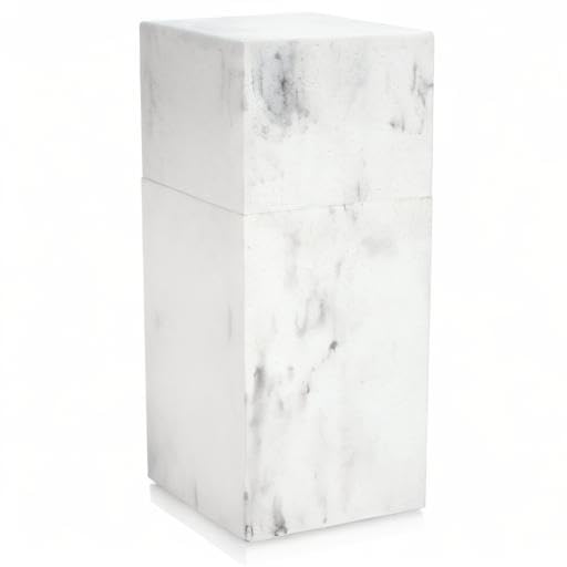 Toothbrush Holder with Lid, Elegant White Marble Bathroom Toothbrush & Toothpaste Organizer – Blanc Collection
