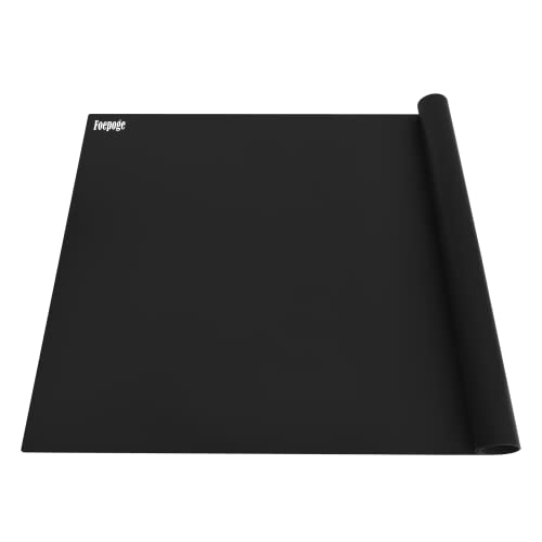 36.2" x 24" Extra Large Silicone Mat for Epoxy Resin, Nonstick Crafts Mats | for Crafts Jewelry Casting, Non-Slip Kitchen Table Placemats for Countertop Protector Heat Resistant Counter, Foepoge Black